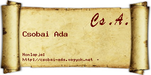 Csobai Ada névjegykártya